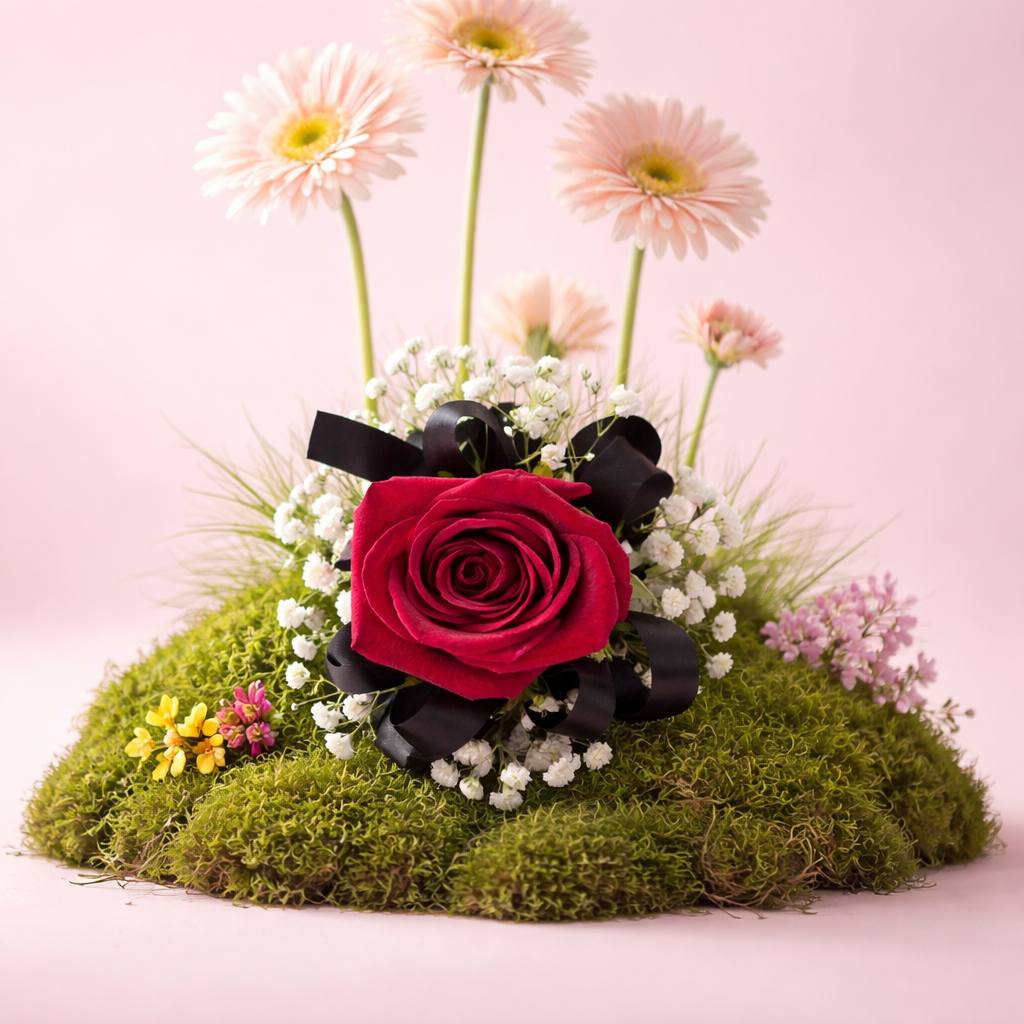 Soft garden roses in pastel pink and cream tones